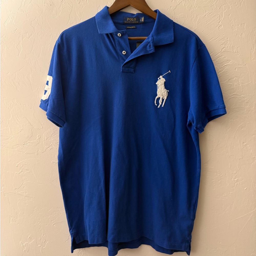 NWT Polo Ralph Lauren Men's Blue Big Logo Polo Shirt